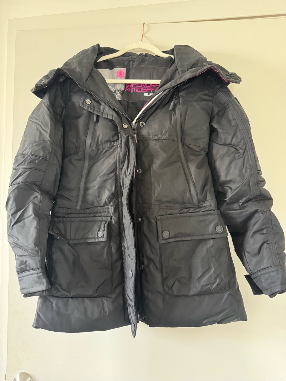 Women's Black Insulated Parka Jacket